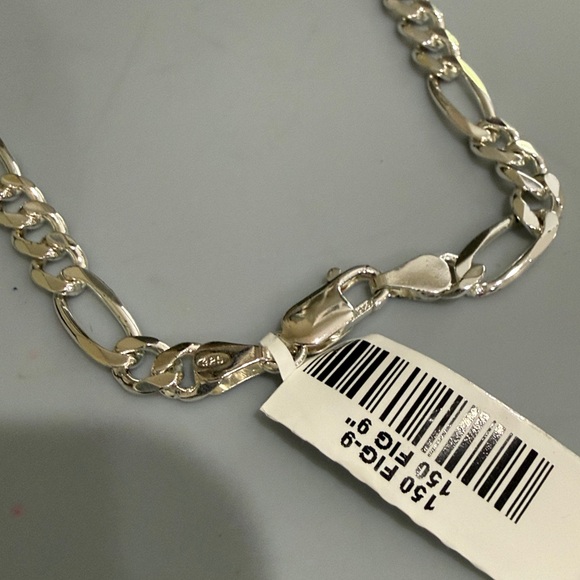 Men’s Made in Italy Solid 925 Sterling Silver Figaro Chain Bracelet NWT - Picture 3 of 4